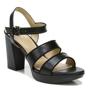 NWT Naturalizer Jet Black Kamela Sandals Heels 9M